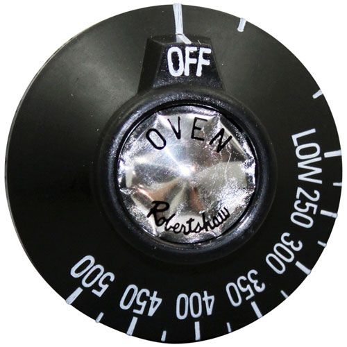 Vulcan Hart 00-499678-00001 Oven Black Knob, Off 500°-LOW, 2-3/8" Dia 